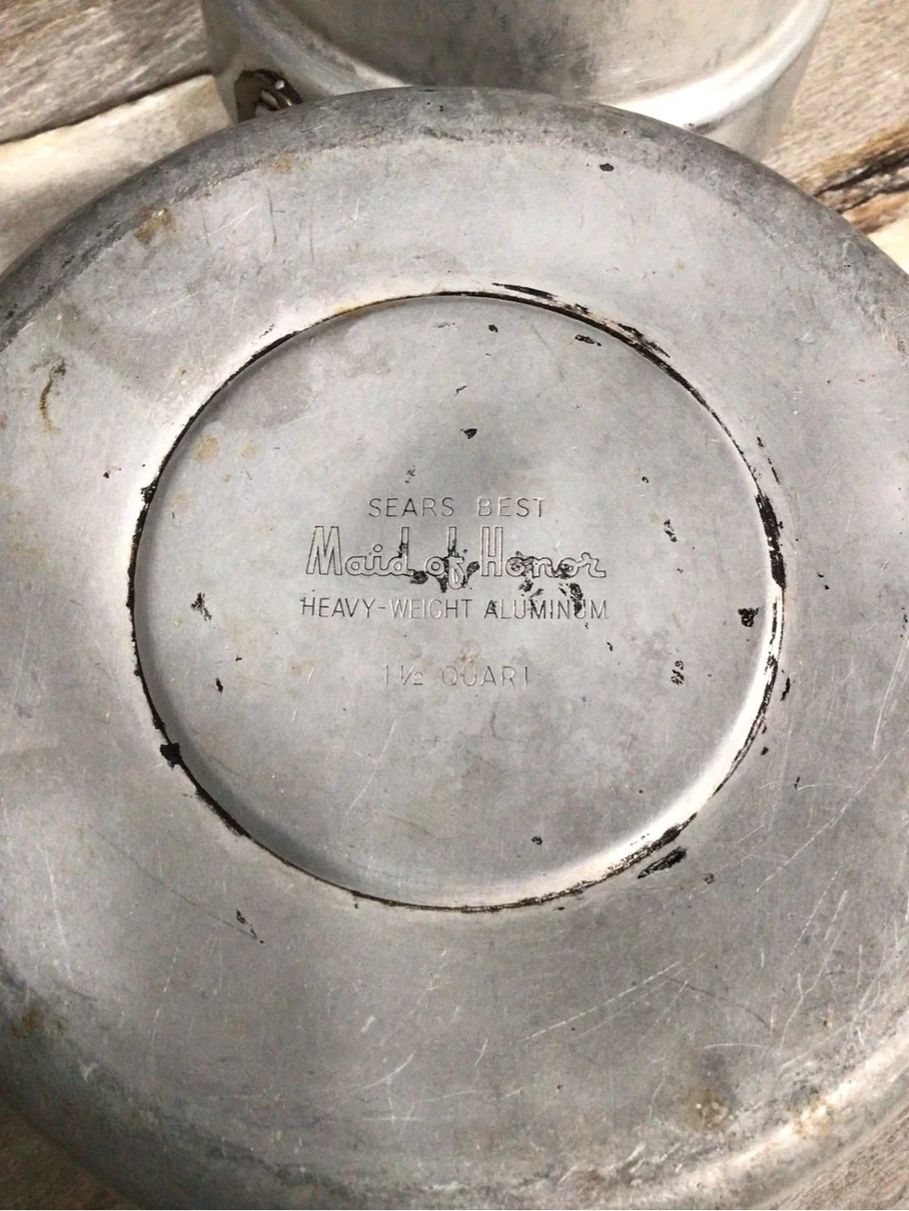 Vintage Sears Best Maid of Honor Heavy Aluminum Double Boiler 1.5 Qt No Lid